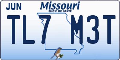 MO license plate TL7M3T