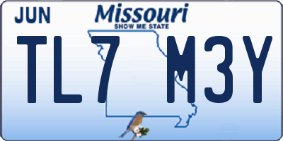 MO license plate TL7M3Y
