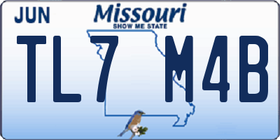 MO license plate TL7M4B