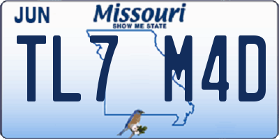 MO license plate TL7M4D