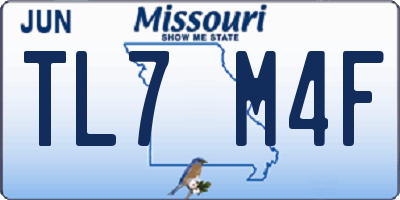 MO license plate TL7M4F