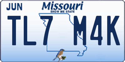 MO license plate TL7M4K