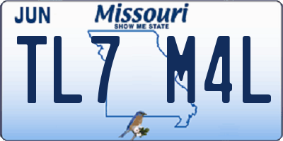 MO license plate TL7M4L