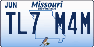 MO license plate TL7M4M