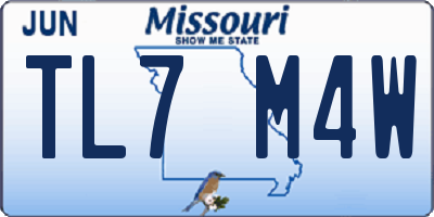 MO license plate TL7M4W