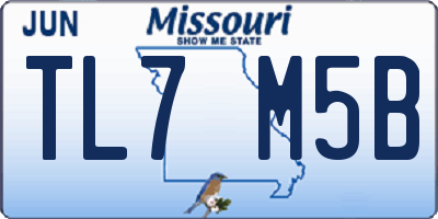 MO license plate TL7M5B