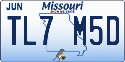 MO license plate TL7M5D
