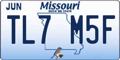 MO license plate TL7M5F