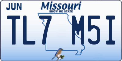 MO license plate TL7M5I