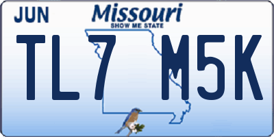 MO license plate TL7M5K