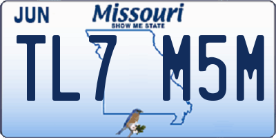 MO license plate TL7M5M