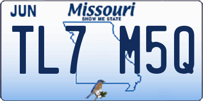 MO license plate TL7M5Q