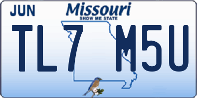 MO license plate TL7M5U