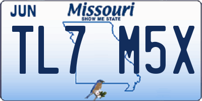 MO license plate TL7M5X