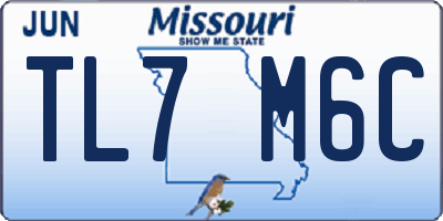 MO license plate TL7M6C