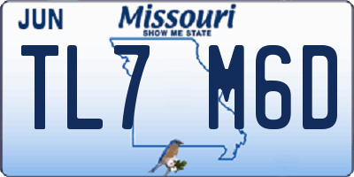 MO license plate TL7M6D