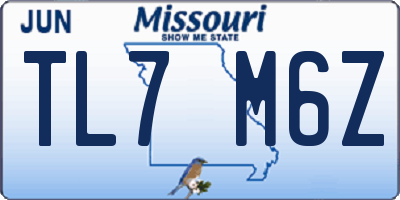 MO license plate TL7M6Z