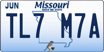 MO license plate TL7M7A