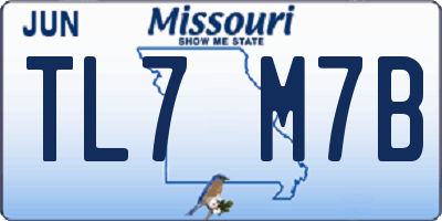 MO license plate TL7M7B