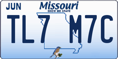 MO license plate TL7M7C