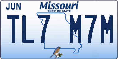 MO license plate TL7M7M