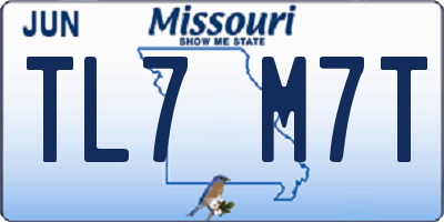 MO license plate TL7M7T