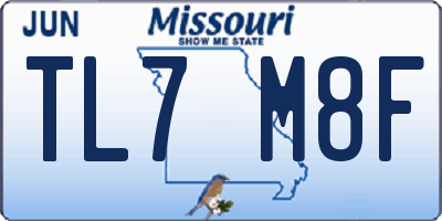 MO license plate TL7M8F