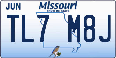 MO license plate TL7M8J