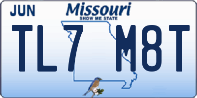 MO license plate TL7M8T