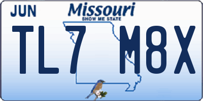 MO license plate TL7M8X