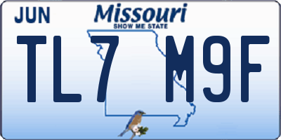 MO license plate TL7M9F