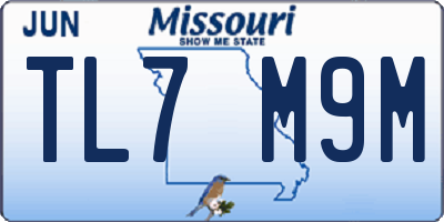 MO license plate TL7M9M