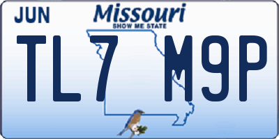 MO license plate TL7M9P