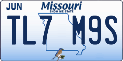 MO license plate TL7M9S