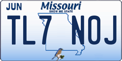 MO license plate TL7N0J
