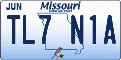 MO license plate TL7N1A
