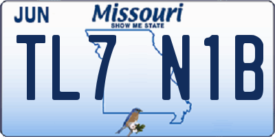 MO license plate TL7N1B