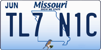 MO license plate TL7N1C