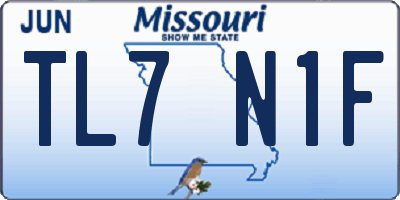 MO license plate TL7N1F