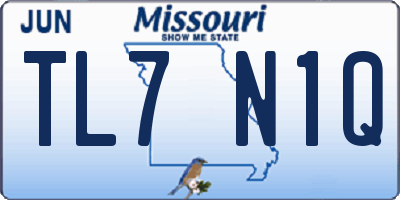 MO license plate TL7N1Q