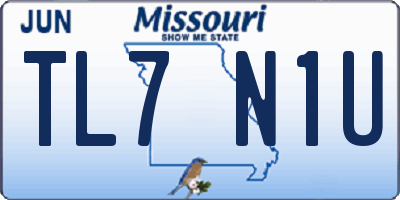 MO license plate TL7N1U