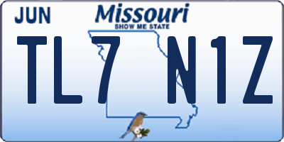 MO license plate TL7N1Z