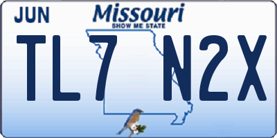 MO license plate TL7N2X