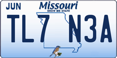 MO license plate TL7N3A