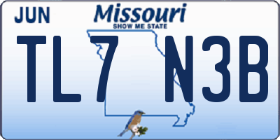MO license plate TL7N3B