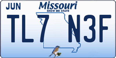 MO license plate TL7N3F