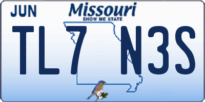 MO license plate TL7N3S