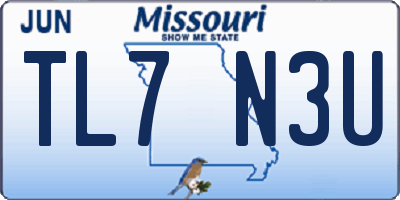 MO license plate TL7N3U