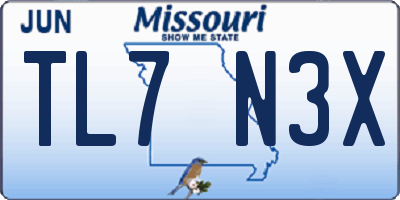 MO license plate TL7N3X