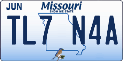 MO license plate TL7N4A
